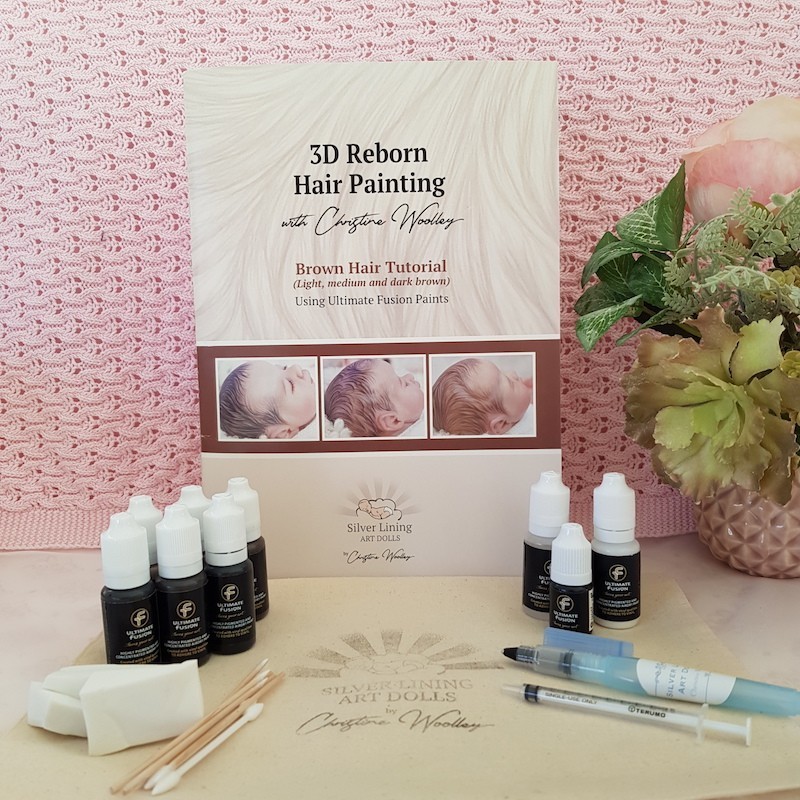 3D Reborn Hair Painting Kit Brown Hair