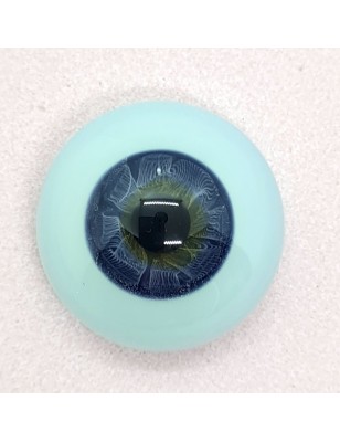 Lauscha FLAT DARK BLUE-Sclera Blu -Iride Piccolo