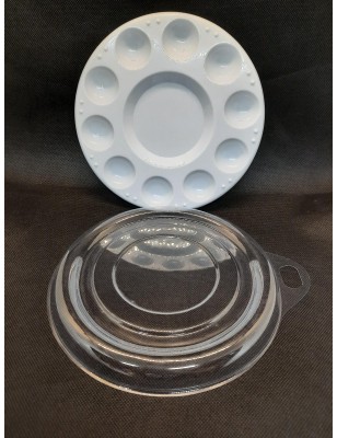 Palette tonda 10 scomparti con coperchio