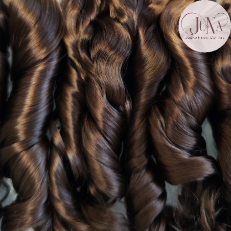 JU&NA mohair- NATURAL BROWN WAVY/CURLY