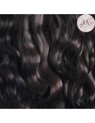 JU&NA mohair- BLACK BROWN WAVY/CURLY