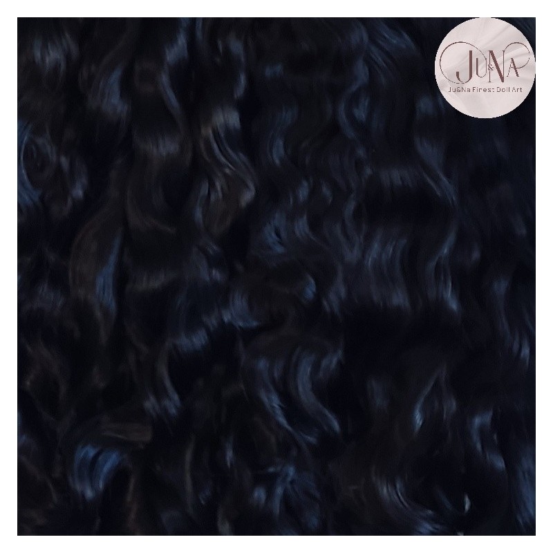 JU&NA mohair- BLACK WAVY/CURLY