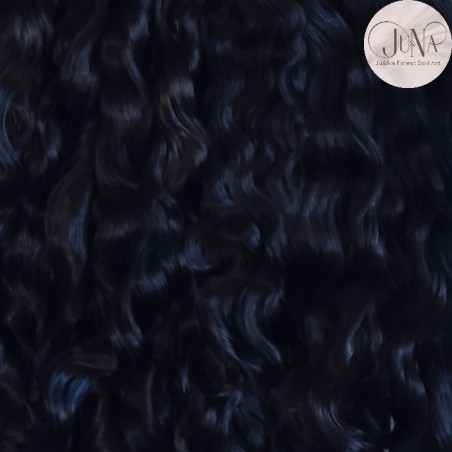 JU&NA mohair- BLACK WAVY/CURLY