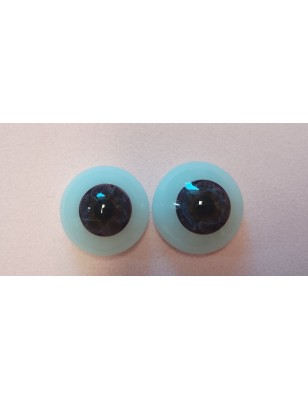 Lauscha FLAT ULTRA DARK-Sclera Blu - Iride Piccolo 18 mm - 2a scelta
