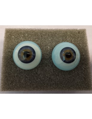 Lauscha FLAT DARK BLUE -Sclera Blu - Iride Piccolo 20 mm - 2a scelta