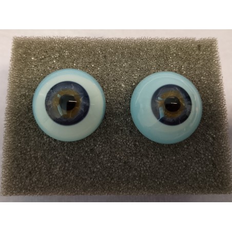 Lauscha FLAT DARK BLUE -Sclera Blu - Iride Piccolo 20 mm - 2a scelta
