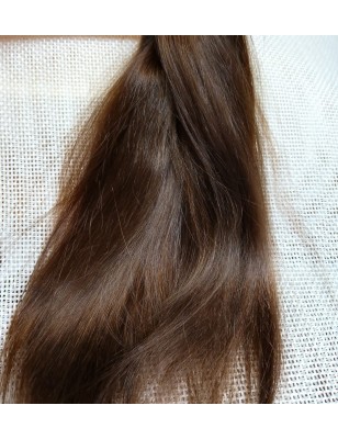 JU&NA mohair-DARK BROWN STRAIGHT