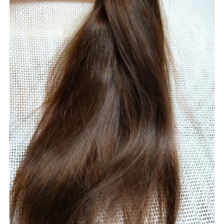JU&NA mohair-DARK BROWN STRAIGHT