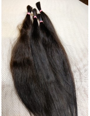 JU&NA mohair-COOL DARK BROWN STRAIGHT