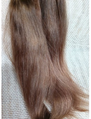JU&NA mohair-COOL MEDIUM BROWN STRAIGHT