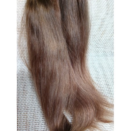 JU&NA mohair-COOL MEDIUM BROWN STRAIGHT