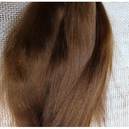 JU&NA mohair-MEDIUM BROWN STRAIGHT