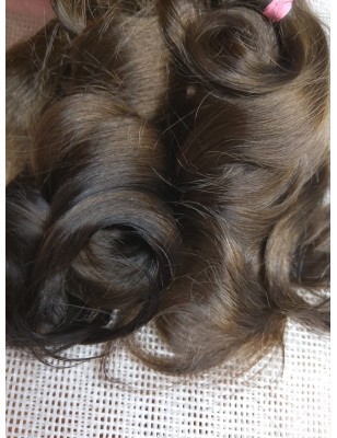 JU&NA mohair- COOL DARK BROWN WAVY/CURLY
