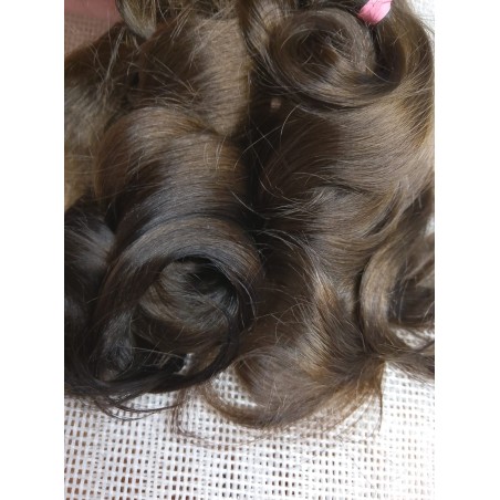 JU&NA mohair- COOL DARK BROWN WAVY/CURLY