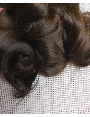 JU&NA mohair- COOL DARK BROWN WAVY/CURLY