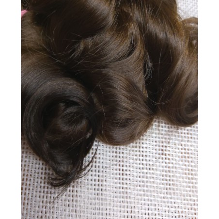 JU&NA mohair- COOL DARK BROWN WAVY/CURLY