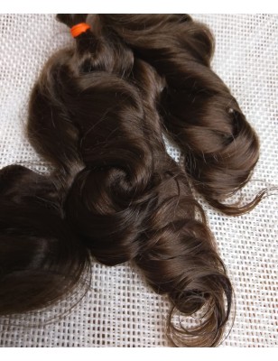 JU&NA mohair- DARK BROWN WAVY/CURLY