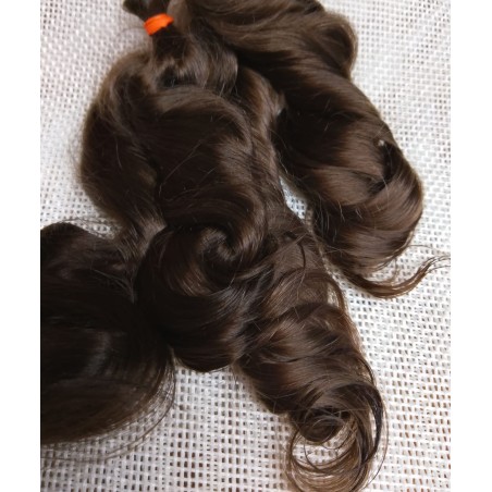 JU&NA mohair- DARK BROWN WAVY/CURLY