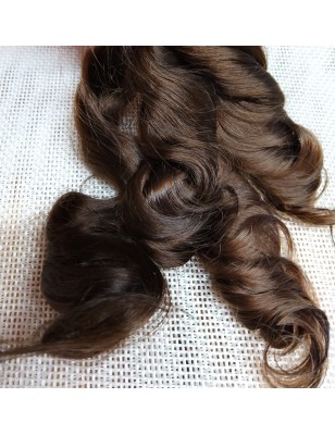 JU&NA mohair- DARK BROWN WAVY/CURLY