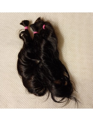 JU&NA mohair- BLACK WAVY/CURLY