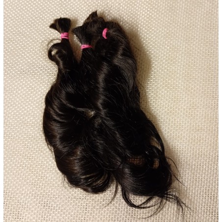 JU&NA mohair- BLACK WAVY/CURLY