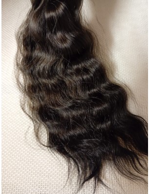 JU&NA mohair- BLACK BROWN WAVY/CURLY