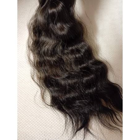 JU&NA mohair- BLACK BROWN WAVY/CURLY