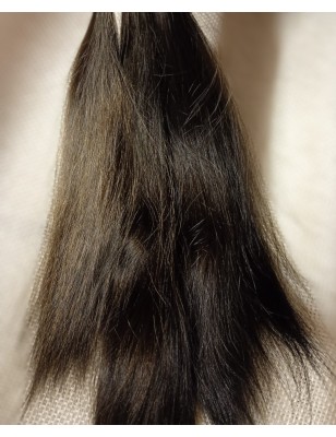 JU&NA mohair- BLACK BROWN STRAIGHT