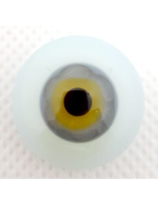 Lauscha FLAT SOFT GRAY-Sclera Blu -Iride Piccolo