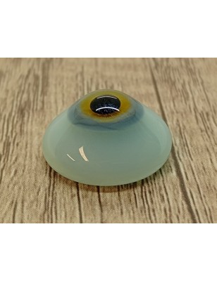 Lauscha FLAT SOFT GRAY-Sclera Blu -Iride Piccolo