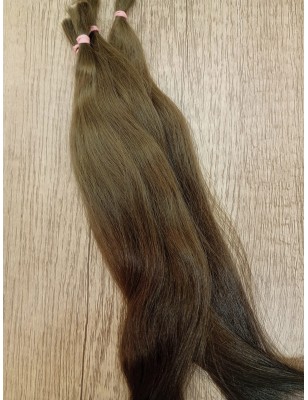 JU&NA mohair-COOL DARK BROWN STRAIGHT