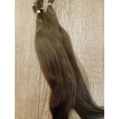 JU&NA mohair-COOL DARK BROWN STRAIGHT