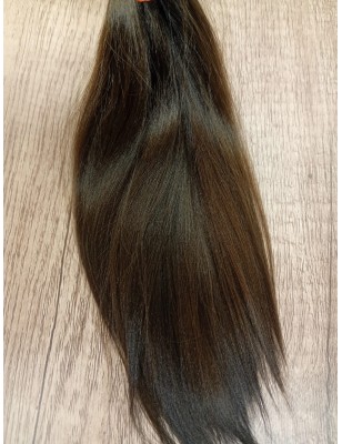 JU&NA mohair-DARK BROWN STRAIGHT