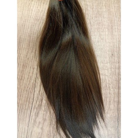 JU&NA mohair-DARK BROWN STRAIGHT