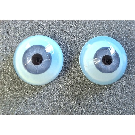 Lauscha FLAT 2 NEW BLUE GRAY-Sclera Blu-Iride Piccolo 20 mm - 2a scelta