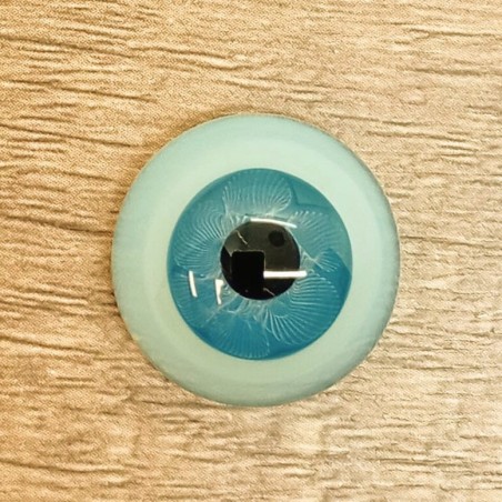 Lauscha FLAT 2 NEW - Blue sclera - ACQUAMARINA (glass)